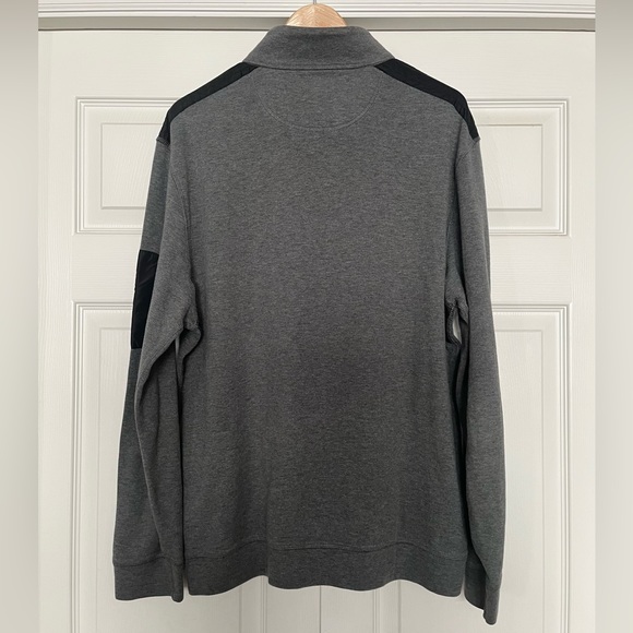 {Bugatchi Uomo} 1/4 Zip Pullover Sweatshirt in Grey - Men's XL - Picture 5 of 12